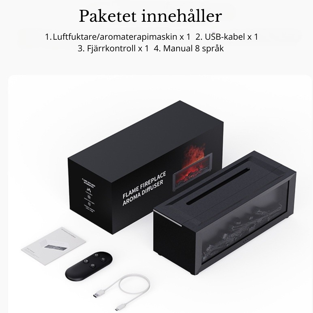 Luftfuktare och aromalampa - Simulerad eldstad